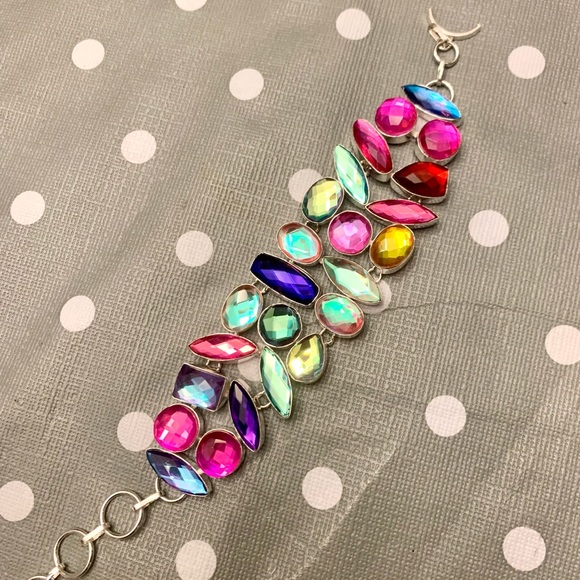 Stunning silver .925 topaz bracelet fits 7.5-9” wrist - Picture 3 of 7